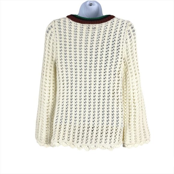 Postmark Anthropologie Elsie Cardigan Sweater Open Knit Crochet Grandma XS - Picture 5 of 8